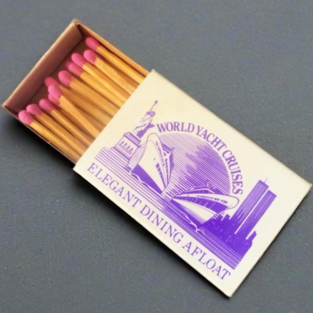 Vintage Matchbook World Yacht Cruises Pier 62 NY NY